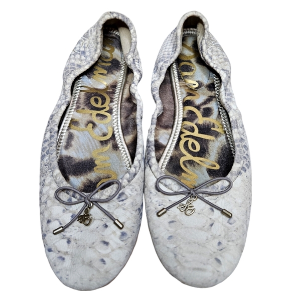 Sam Edelman Felicia Snake Print Leather Flats - Picture 1 of 10